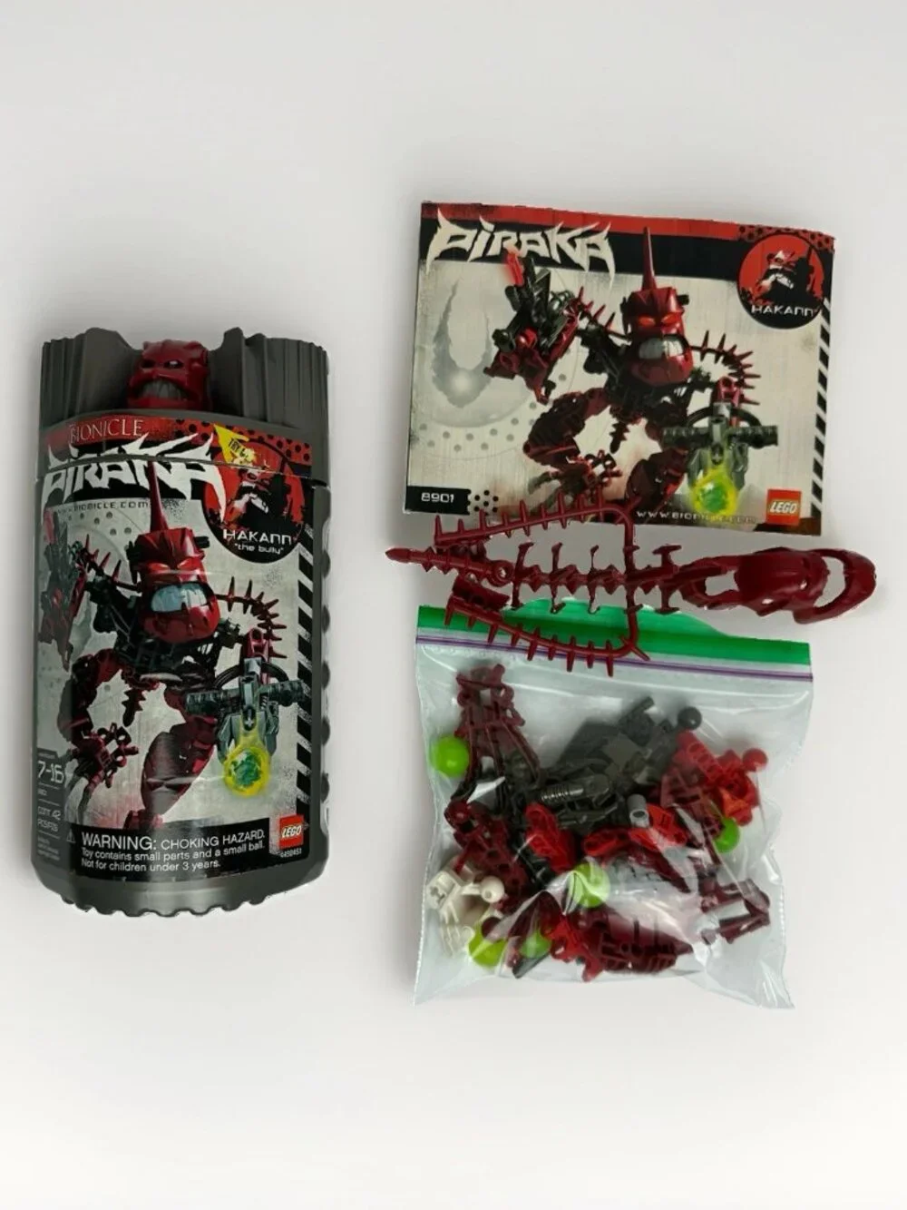 LEGO BIONICLE Piraka Complete Lot of 2 (8901 & 8904) w/ Canisters, Manuals & Zam